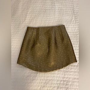 Zara gold jacquard mini skirt size small